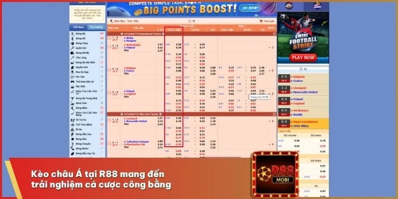Kèo Châu Á R88 - Lựa Chọn Cược Đồng Hành Giải Đấu Lớn 3 Kèo châu Á tại R88 mang đến trải nghiệm cá cược công bằng